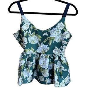 Anthropologie | Sunday in Brooklyn Peplum Green Floral Jacquard